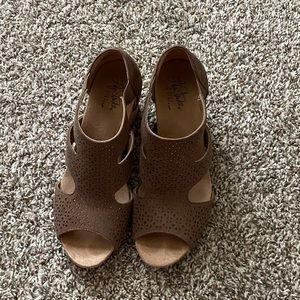 Taupe Wedge Sandals